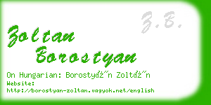 zoltan borostyan business card